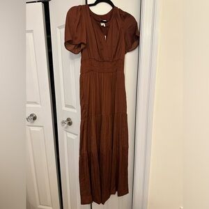 Anthropologie silk brown dress. Stunning color. New with tags
